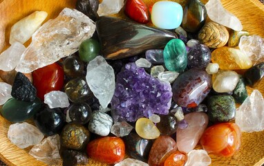 Plate of Assorted Rocks and Crystals.