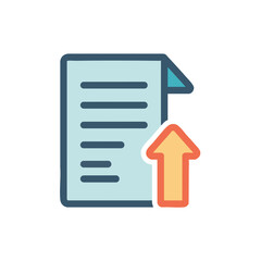 Obraz premium Document with an upward arrow, indicating upload or submission