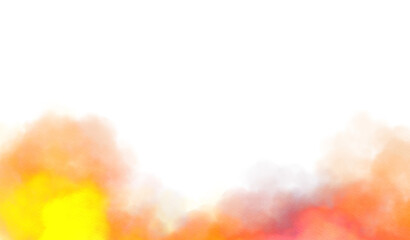 Realistic clouds explosion fluffy steam cutout PNG. Colorful clouds flowing, smoke explosion, smog effect for festival celebration. Smoke clouds fog png cutout.