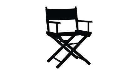A stark black director s chair stands isolated on a white background a striking silhouette high quality © nhpvect02