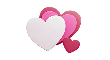Layered Hearts in Shades of Pink and Red