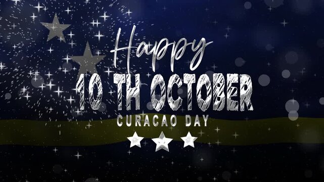 Celebrates curacao day on october 10 with stars and sparkle. Perfect for event invitations, social media posts, or festive decorations.