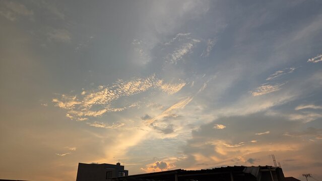 sunset over the city
