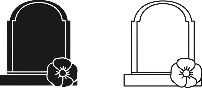 Tombstones and flowers Vector