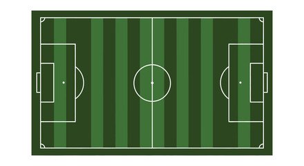 Aerial view of a green soccer field with white lines a minimalist illustration silhouette high quality © AL-AMIN