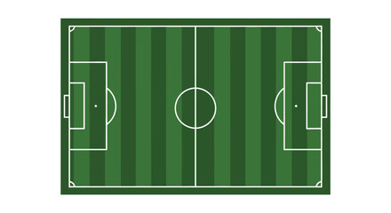 An aerial view of a green soccer field with marked lines a striking silhouette high quality © AL-AMIN