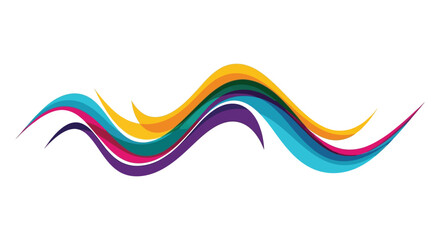 Abstract colorful waves flowing dynamically across a white background showcasing a striking silhouette high quality professional © AL-AMIN