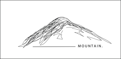 Stylized Mountain Sketch Decorative Illustration © Kreativ