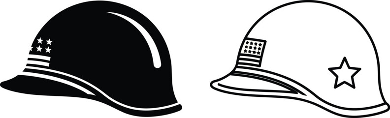 Fototapeta premium American football helmets with patriotic symbols Vector
