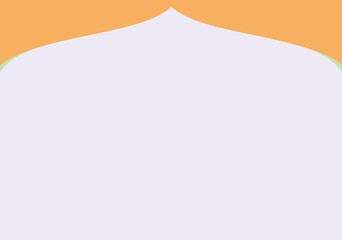 Obraz premium Minimalist orange and blue Islamic Arch Background with Subtle Decorative Elements