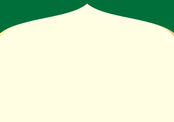 Obraz premium Minimalist green and orange Islamic Arch Background with Subtle Decorative Elements
