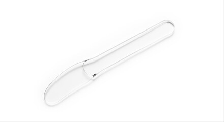 Obraz premium Transparent cosmetic spatula isolated on a pristine white background, showcasing sleek design and minimalist style