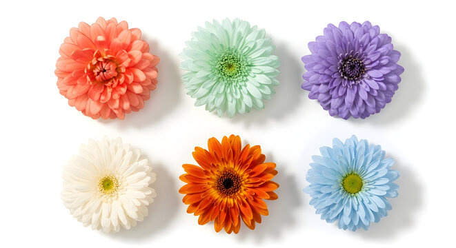 Six Mixed-Color Round Flowers Grid
Pastel and Bright Flower Button Set
Cheerful 3x2 Floral Collection