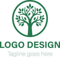 Obraz premium Circular Tree of Life Environmental Logo Icon