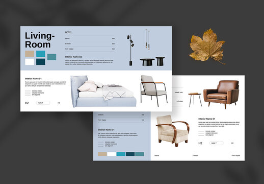 Living Room Mood Board Template