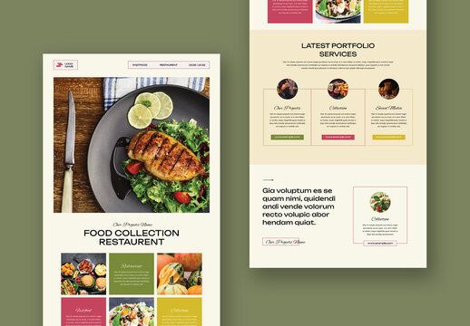 Restaurent Newsletter Design Layout