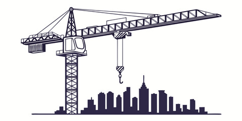 A towering crane stands tall amidst a cityscape under construction © AC