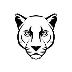 Fototapeta premium Black and white mountain lion head.