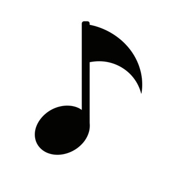 Black eighth note music symbol icon.