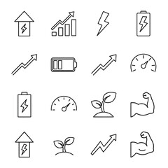 Icons of energy and growth symbols. © Rifky