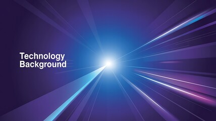 Obraz premium Technology background with blue and purple light rays