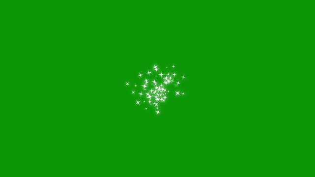 Green Screen Magic Glitter Trail Smooth white twinkling star particles and fairy dust sparkles with a shimmering starlight line. 4K chroma key animation for easy video editing