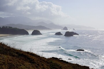 Scenery and view from along the Oregon coast