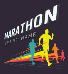 Naklejka premium Great modern colorful vector editable marathon poster background design for your marathon championship event