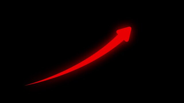 Rising arrow transparent channel. business growth arrow and graph chart business growth up arrow 4k video animation