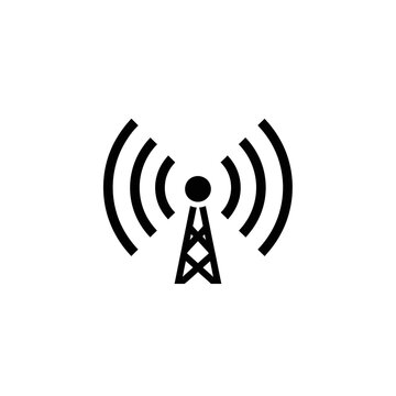Black and white cellular tower icon.