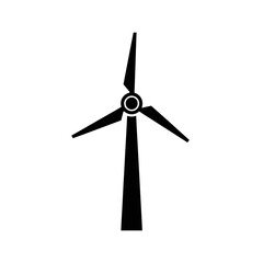 Wind turbine with three blades spinning. © Rifky