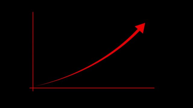 Financial data and diagrams showing a steady increase in profits. Growth And Success Arrow. arrow rising transparent channel.