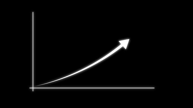 Financial data and diagrams showing a steady increase in profits. Growth And Success Arrow. arrow rising transparent channel.