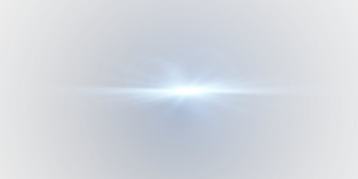 silver platinum anamorphic streak with electric blue glow, horizontal icy beam lens flare for sci-fi post-production