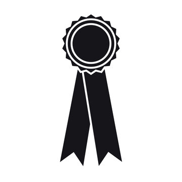 Vector flat rosette award isolated on white background