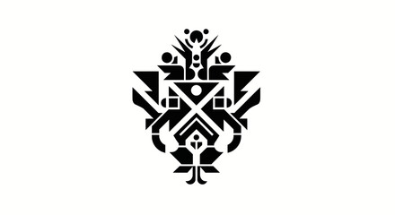 Black and white abstract symbol logo.