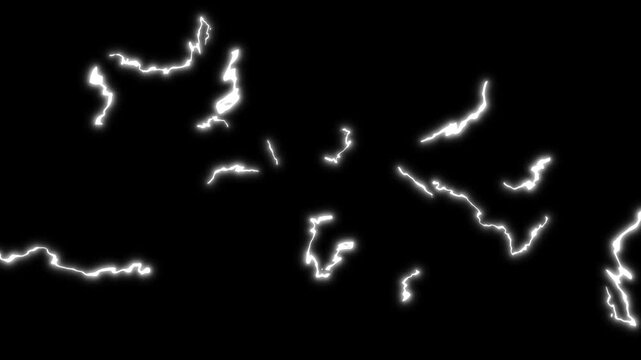 Animated electric lightning flash fx with hand drawn cartoon thunder sparks, glowing energy explosion burst, cartoon flash motion fx energy, thunder spark, lightning storm flash thunderbolt. 4k
