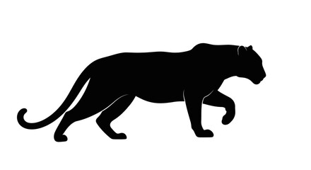 Black Panther Silhouette Walking Profile. © LAILATUS
