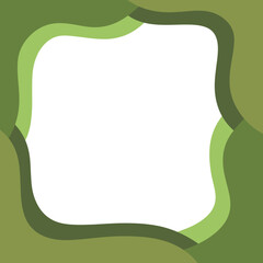 Fototapeta premium Organic Green Fluid Frame with Rounded Abstract Border