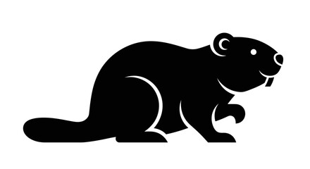 Black silhouette of a beaver animal. © ahmad