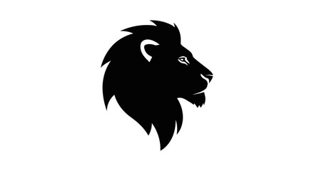 Black silhouette of a lion head. © ahmad