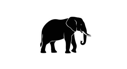 Obraz premium Black silhouette of an elephant.