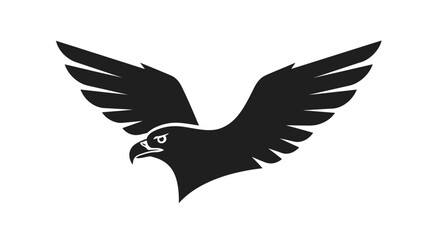 Obraz premium Black silhouette of flying eagle bird.