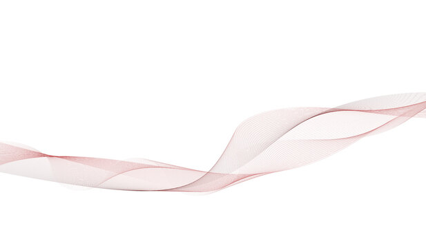 Abstract red wave pattern dynamic yet fluid motion isolated on transparent background