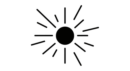 Fototapeta premium Black sun symbol with rays.
