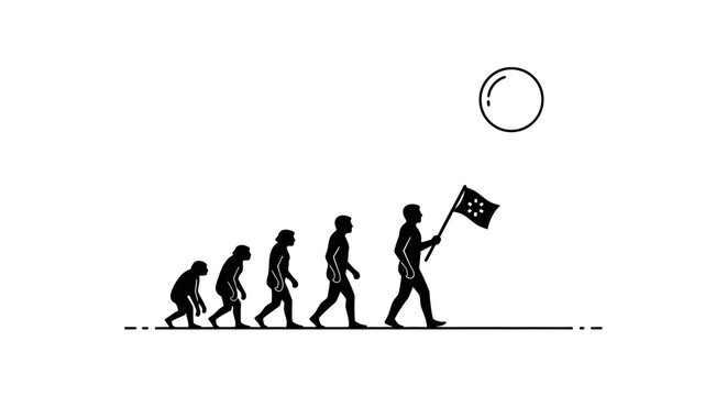 Evolution of human from ape to man.