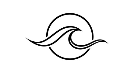 Black wave logo design element symbol.