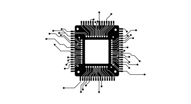 Close-up of a computer microchip.