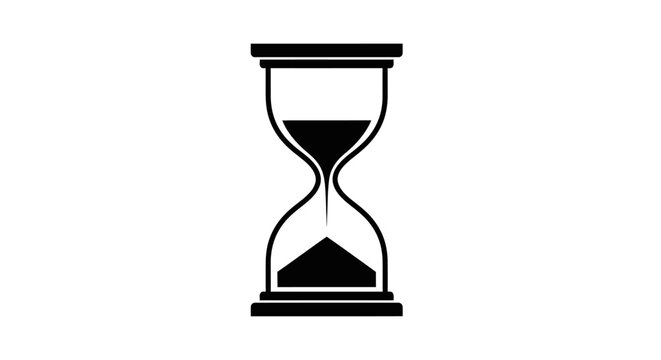 Hourglass timer with sand flowing.