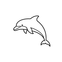 Obraz premium Dolphin Outline on White Background vector illustration